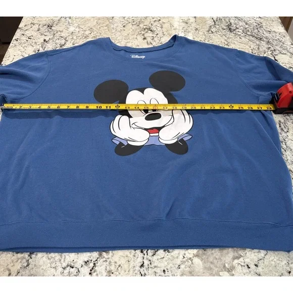Disney Mickey Mouse Sweatshirt Women's 4XL Long Sleeve Crew Neck Graphic Blue - Picture 7 of 14